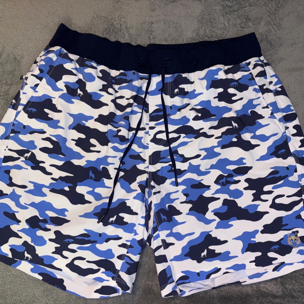 Men's Blue Camo Athletic Shorts